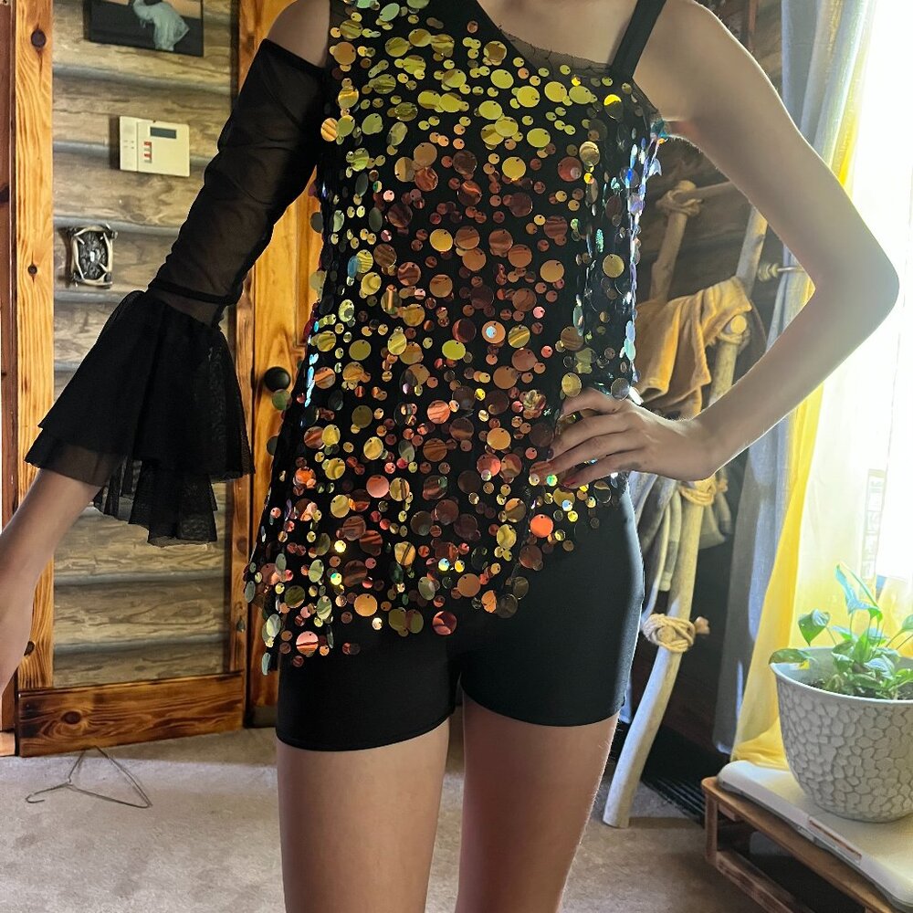 Girls AWISH come true sequined 2 piece dance costume sz 10/12